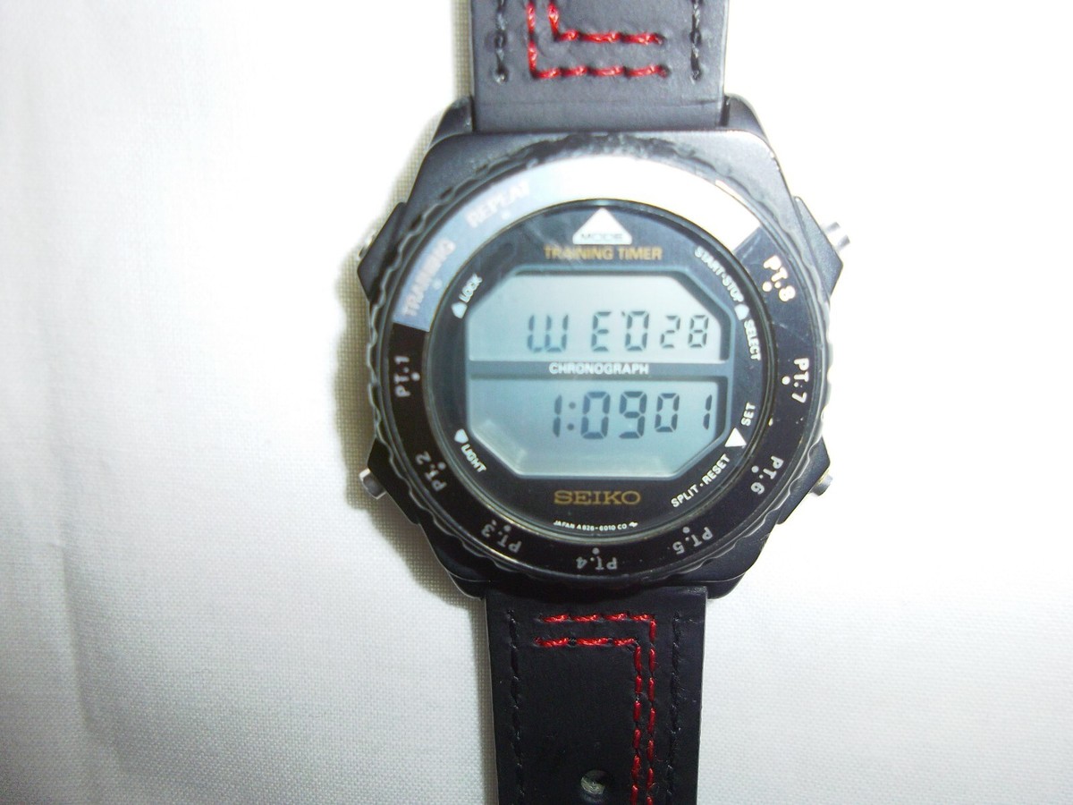 Seiko Training Timer A826-6019 Vintage Rare Quartz Mens Watch 