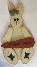 "Every Bunny Welcome" Rustic Wood Hanging Sign Easter /Spring Decor 27" x 15"