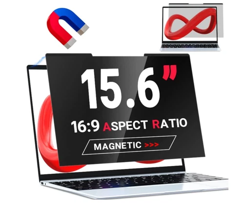 ZOEGAA Magnetic Laptop Privacy Screen 15.6 Inch 16:9 for Dell/HP/Lenovo/Acer/Asu
