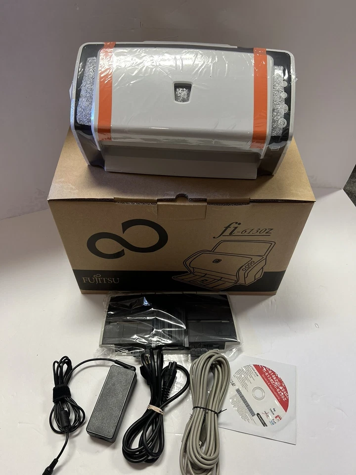Fujitsu FI-6130Z Scanner COMPLETE SET (AC AdapterUSB Cable Setup Drivers - Image 3 of 3