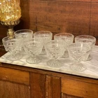 8 Vintage Anchor Hocking Wexford Clear Glass Sherbet Footed Cups ~ Set of 8