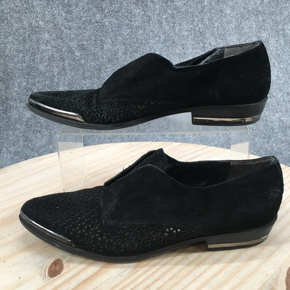 Zapatos Fergie Mujer 10M Inca Perforados Sin Cordones Oxford Cuero Negro Punta Foto 2 de 4