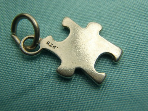 Ciondolo Ciondolo Argento Sterling 925 Puzzle Simbolo Puzzle Simbolo Autismo MADE IN USA - Foto 5 di 7