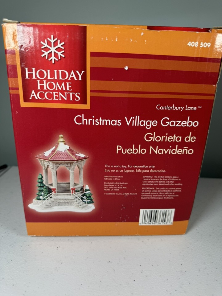 VTG 2006 Holiday Home Accents Canterbury Lane Christmas Village Gazebo 408509 eBay