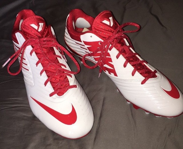 Nike Lacrosse 16 LAX Red White Cleats Football Shoes NWOT Vapor Speed