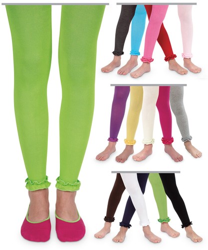 Jefferies Pima Cotton Ruffle Footless Girl's Tights - 第 1/2 張圖片