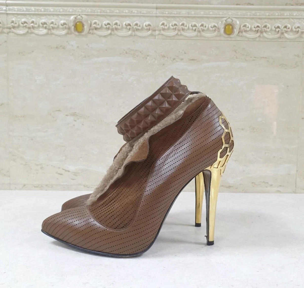 Fendi mink shop heels