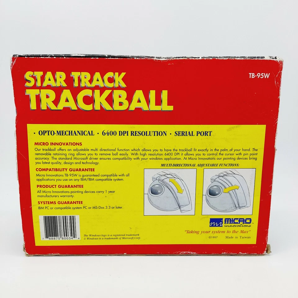 Micro Innovations Track Ball Mouse Stk-4000 STK4000 W/ Box & Install Disc - Image 2 of 4