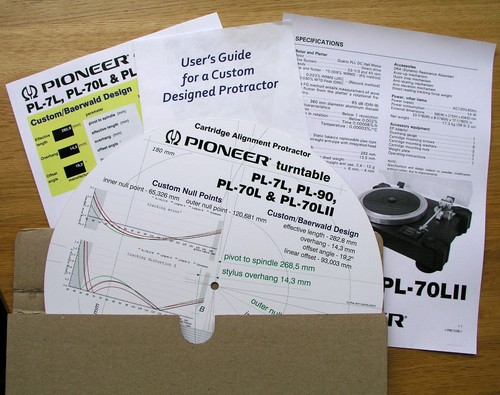 Cartridge Protractor for Pioneer PL-7L/70L/70LII & PL-90 Turntables (Baerwald) - Picture 6 of 8
