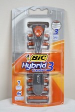 Bic Hybrid 3 Men's Disposable Razor Blade Travel Size Pack 1 Razor 6 Refills