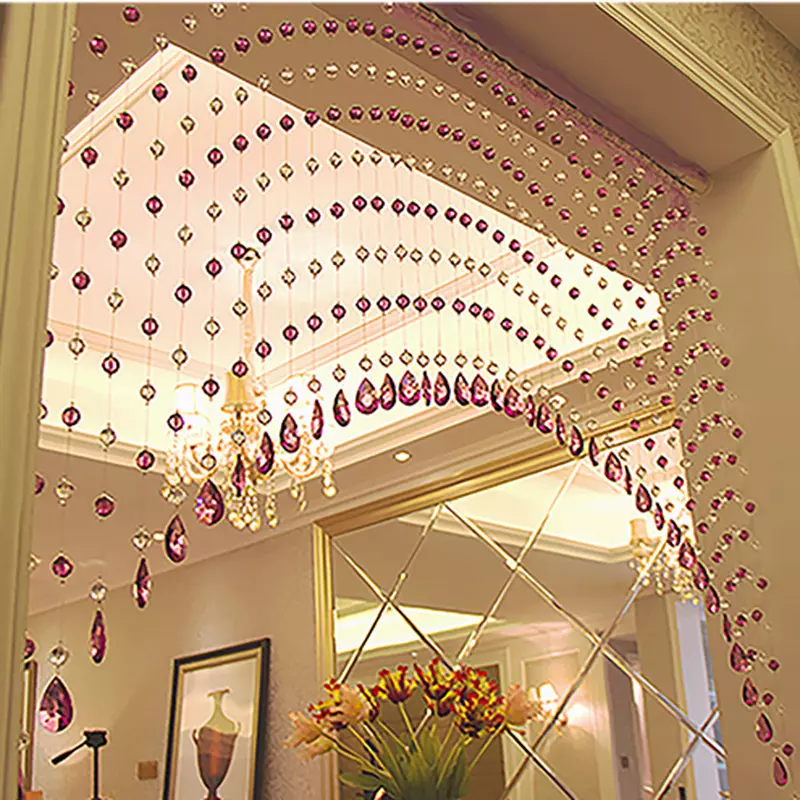 25 30 Strings Crystal Beaded Curtain Garland Arched Door String Curtain Home New