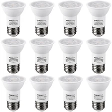 12-Pack PAR16 LED Spotlight Bulb, Dimmable 6.5W=50W Track Light Bulbs 5000K