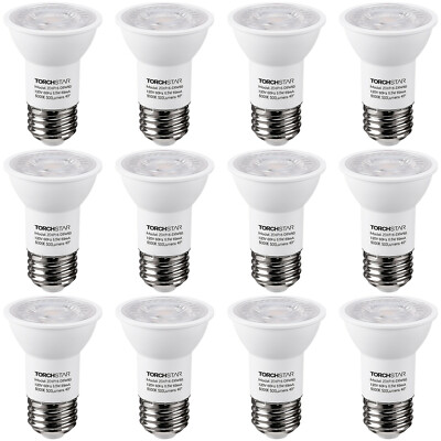 12-Pack PAR16 LED Spotlight Bulb, Dimmable 6.5W=50W Track Light Bulbs 5000K