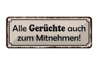 Blechschild Spruch 27X10Cm Alle GerüChte Auch Zum Mitnehmen Deko Schild Tin Sign