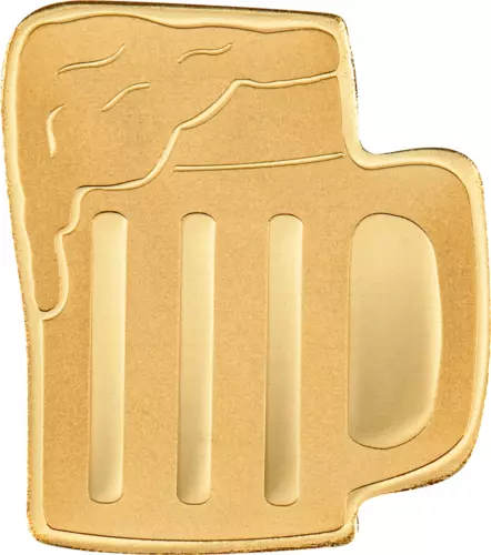 2023 CIT Beer Mug Shaped 0.5 Gram Proof Gold Coin - BU in Capsule w/ Coa