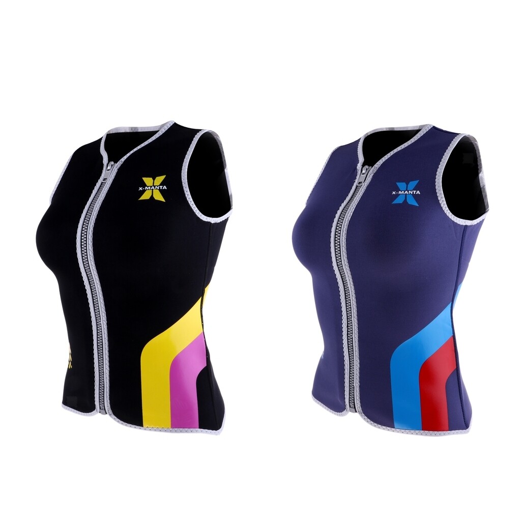 Womens Wetsuit Top, 3mm Zip Wetsuit Jacket Sleeveless for Canoeing