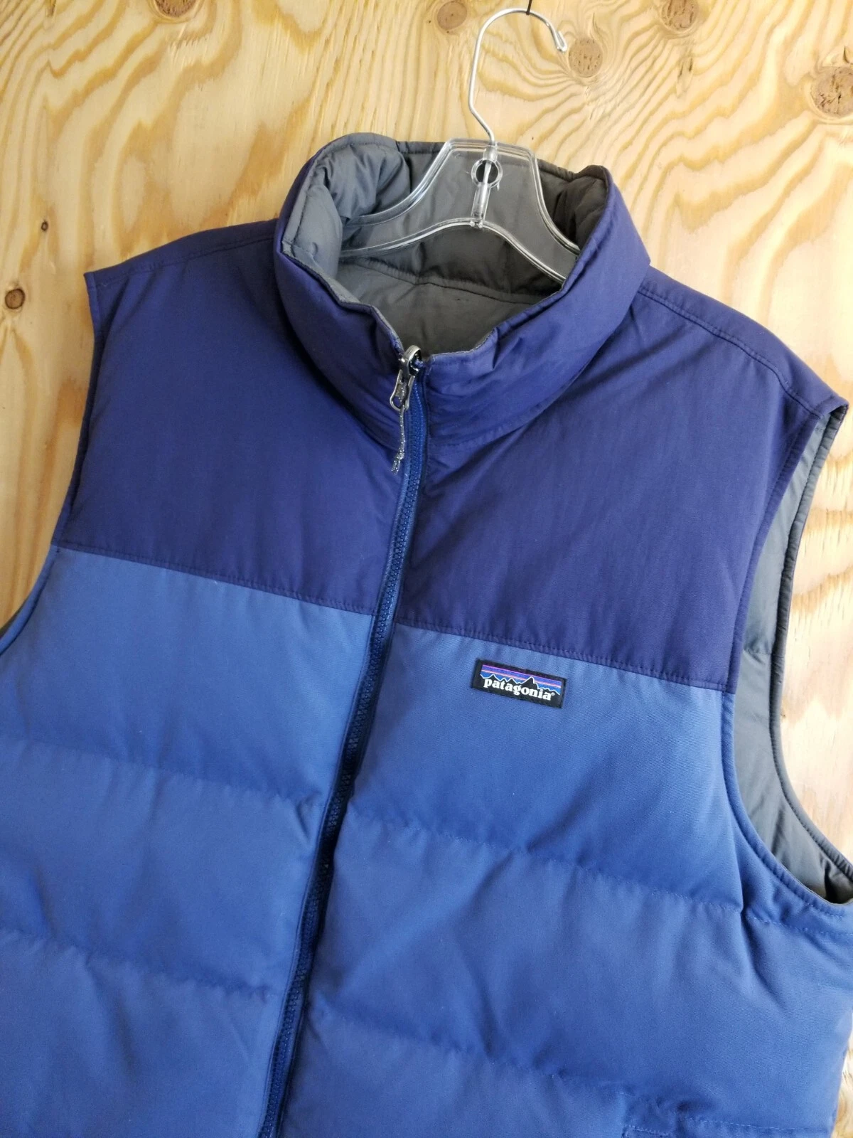patagonia reversible bivy duck down puffer full zip gray jacket