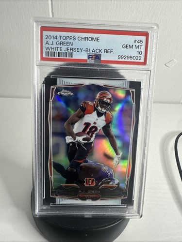 2014 Topps Chrome AJ Green Black Refractor 176/299 PSA 10 Cincinnati Bengals - Picture 1 of 10