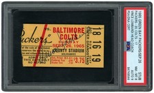 Vince Lombardi Auto 1965 Green Bay Packers vs. Colts Ticket Stub PSA 8 DNA 9
