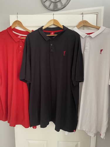 Polo Liverpool Fc 5 XL x 3 camicie rosse, bianche nere polo molto grandi