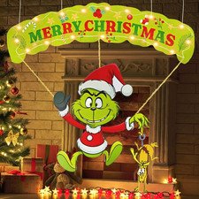 Outdoor Christmas Home Decorations, 7Pcs Lights up Christmas Parachute Signs Dec