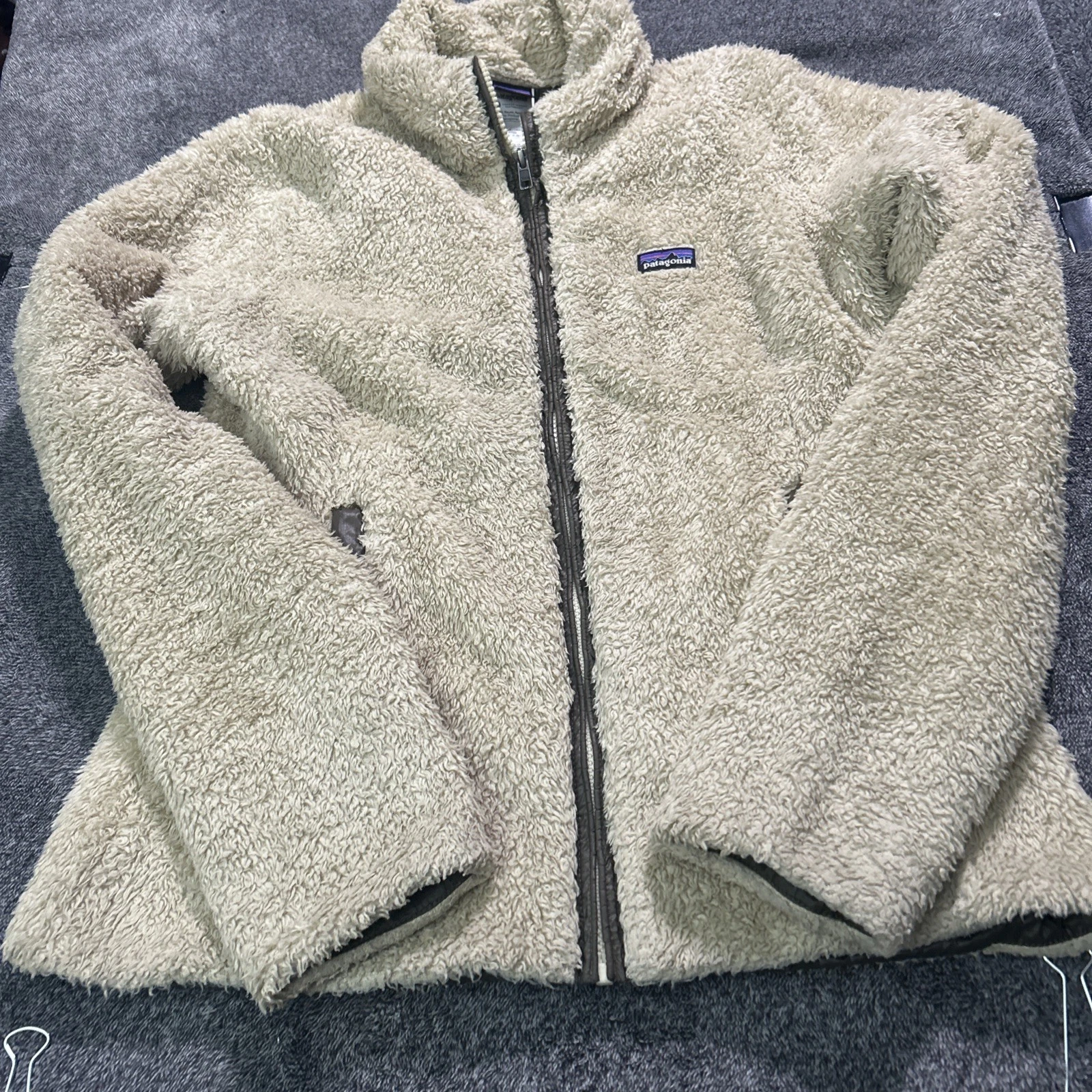 Patagonia Women's Size Medium Khaki Tan Los Gatos Full Zip Soft Fleece Jacket