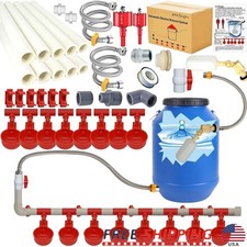 Automatic Chicken Waterer System PVC Pipeline Set DIY Poultry Water Feeder Kit