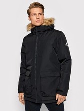 Adidas Utilitas Hooded Parka Jacket Removable Fur Black Men's Coat Winter