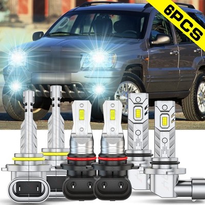 For Jeep Grand Cherokee Sport Utility 5.7L 2005-2010 LED Headlight FogLamp Bulbs