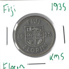 Coin Fiji 1 Florin 1935 KM5, silver