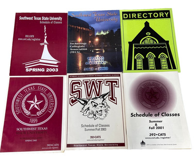 Southwest Texas State University SWT Schedule Classes 2001 2002 2003 Directory