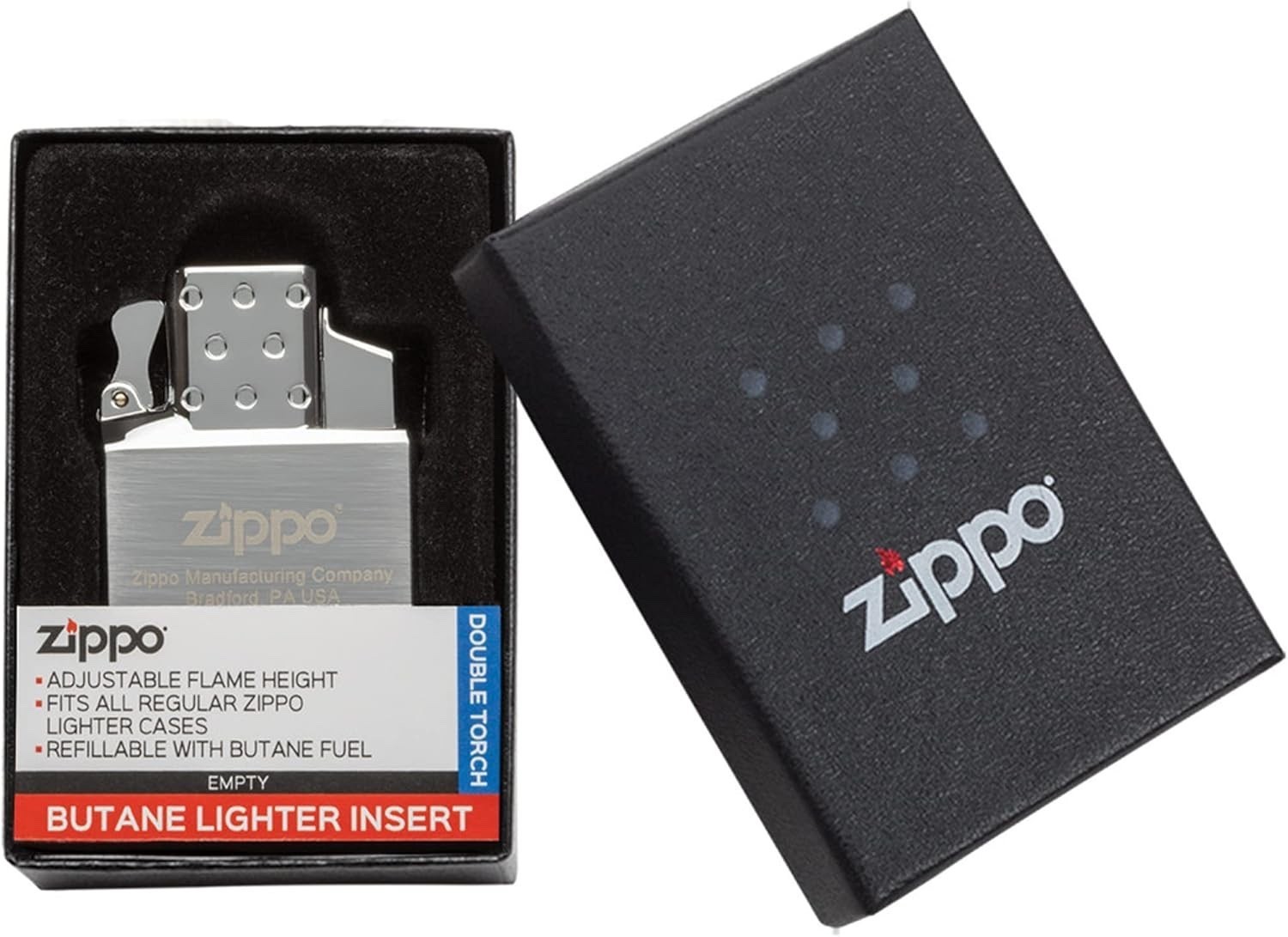 Original Zippo Double Jet Flame Insert &ndash; Windproof Torch Lighter, Butane Gas