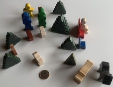 Familie mit Hunden bei Waldspaziergang - Holz Tiere Große Figuren Holztiere #149