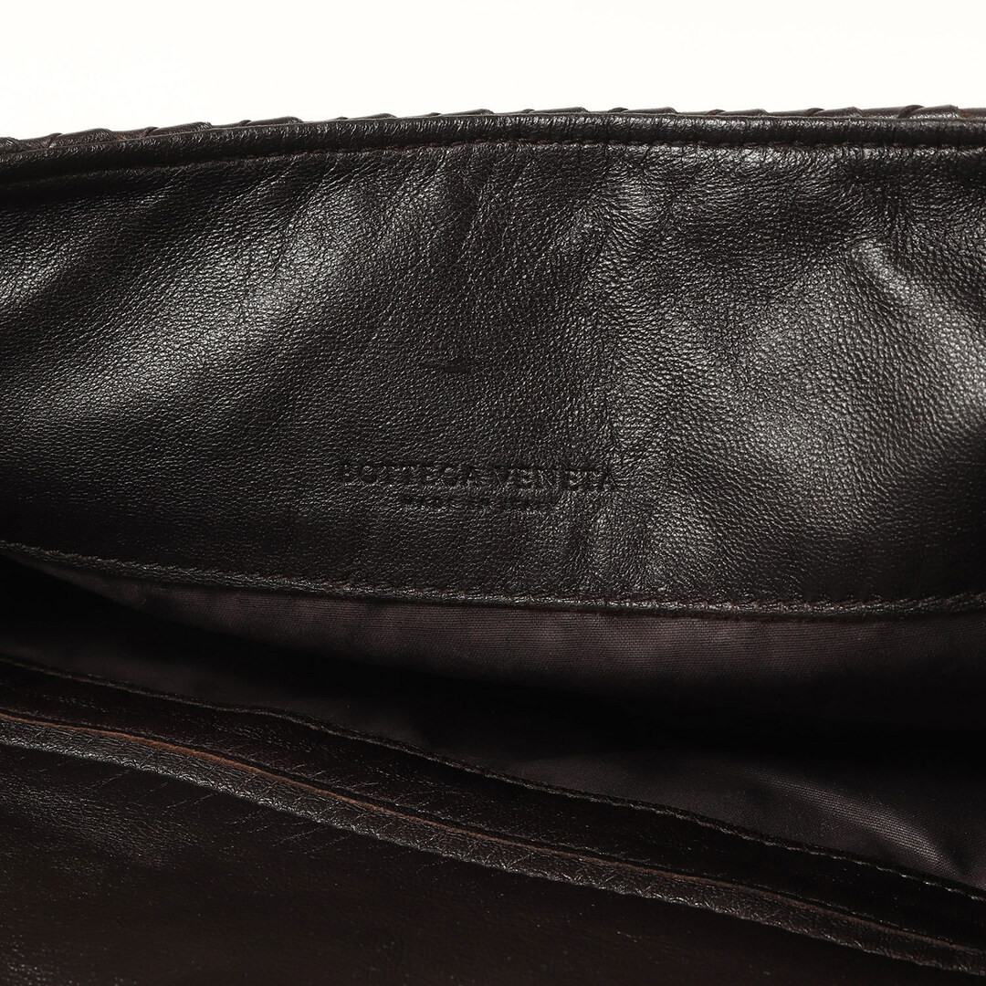 Authentic Bottega Veneta Intrecciato Messenger Bag Shoulder Bag Black