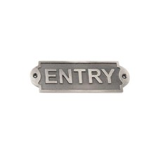 Iron Sign Entry House Store Retail Shop Restaurant Hang Home Signage Silver 1pc