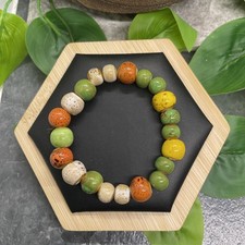 Handmade Ceramic Bead Beaded Stackable 6.5 Plus Stretch Bracelet New B8994