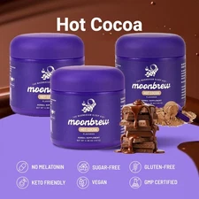 3PCS MoonBrew Nighttime Magnesium Hot Cocoa, Natural Sleep Aid Drink Mix 4.96oz