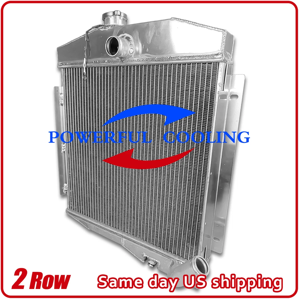 Radiador de aluminio de 2 filas para Jeep CJ5 1965 67 68 70 1971 base Buick motor V6 de 3,7 L Foto 3 de 4