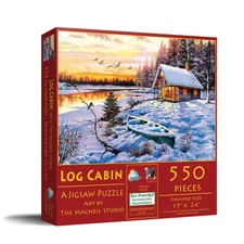 SunsOut Log Cabin 550 pc Jigsaw Puzzle