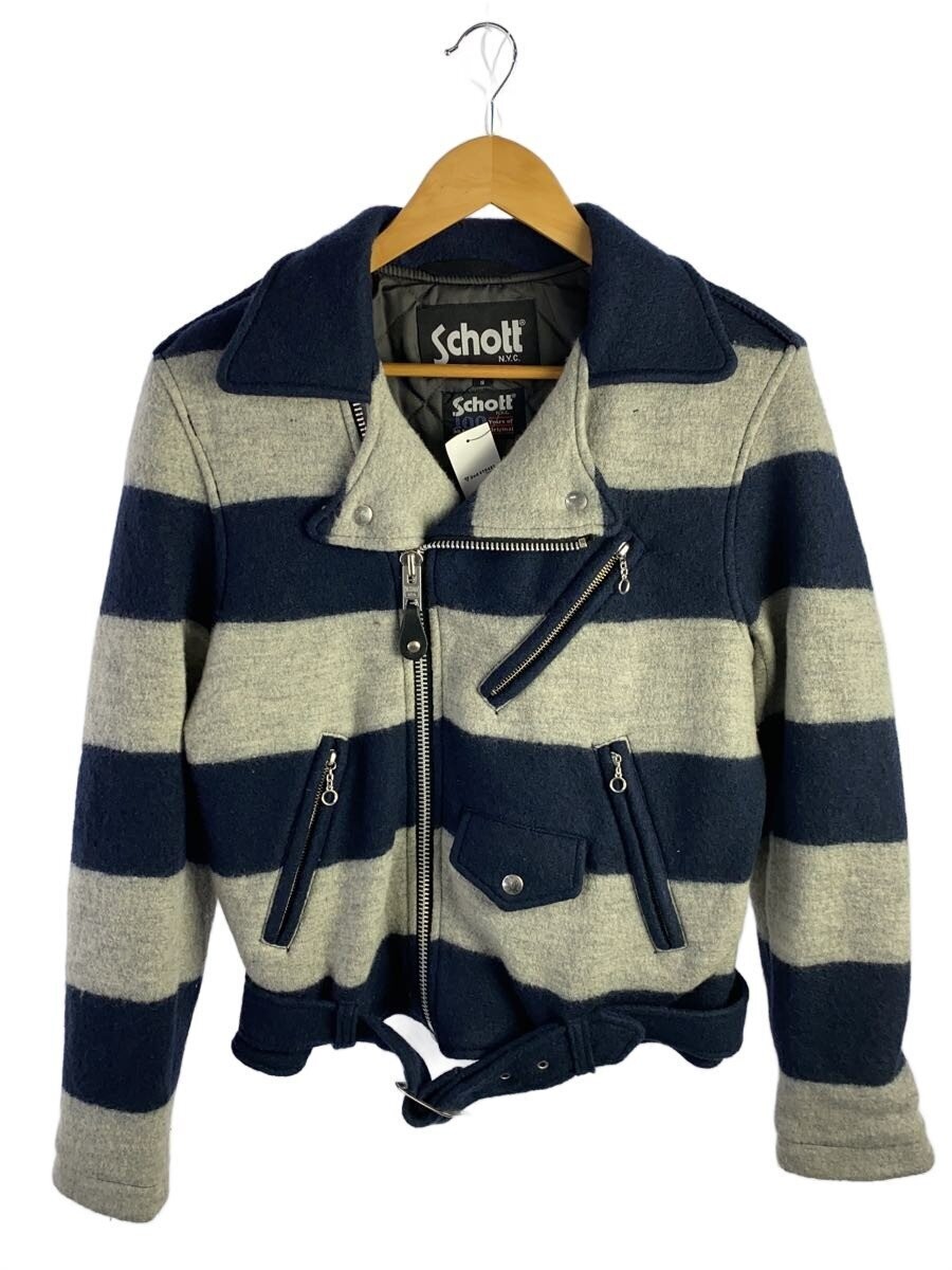 Schott Double Rider Jacket/S/Polyester/Stripe 3383 - image 1