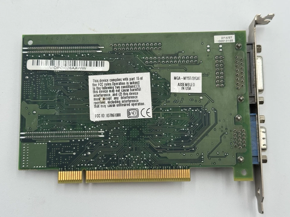 MATROX MGA-MYST/2/GAT SDRAM PCI VGA 618-02 REV A CARD Tested - Image 3 of 3