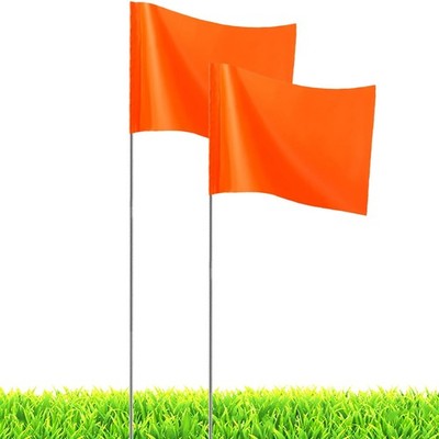 20Pack Orange Marking Flags, 13x4x5 Inch Marker Flags Use for Yard & Lawn
