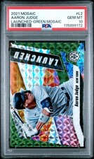 2021 Mosaic LAUNCHED #L2 AARON JUDGE GREEN MOSAIC PSA 10 GEM MT