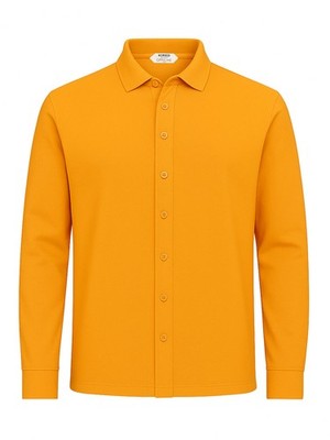 KITON KIRED ''Capri'' Orange Crepe Cotton Long Sleeve Shirt NEW