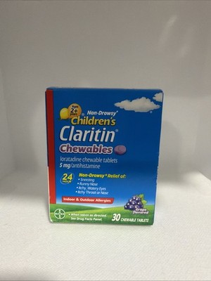 Children's Claritin Chewables 24 Hour Allergy Relief, Non Drowsy Kids  Exp 08/26
