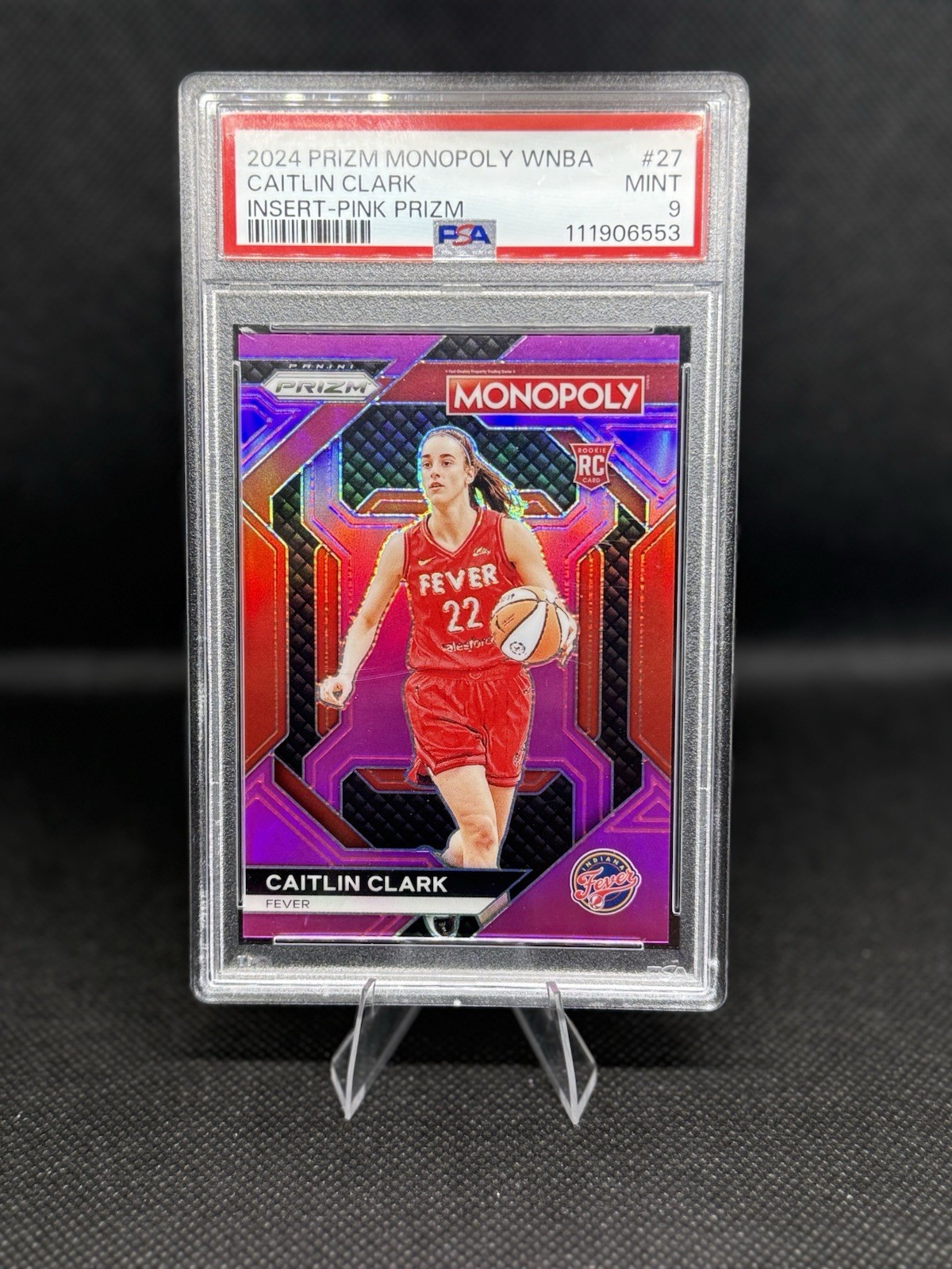 2024 Panini Prizm Monopoly WNBA Caitlin Clark Insert Pink Prizm Rookie RC 6/149
