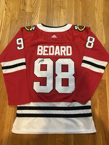 Connor Bedard Signed Autographed Chicago Blackhawks Hockey Jersey Home #98 NHL