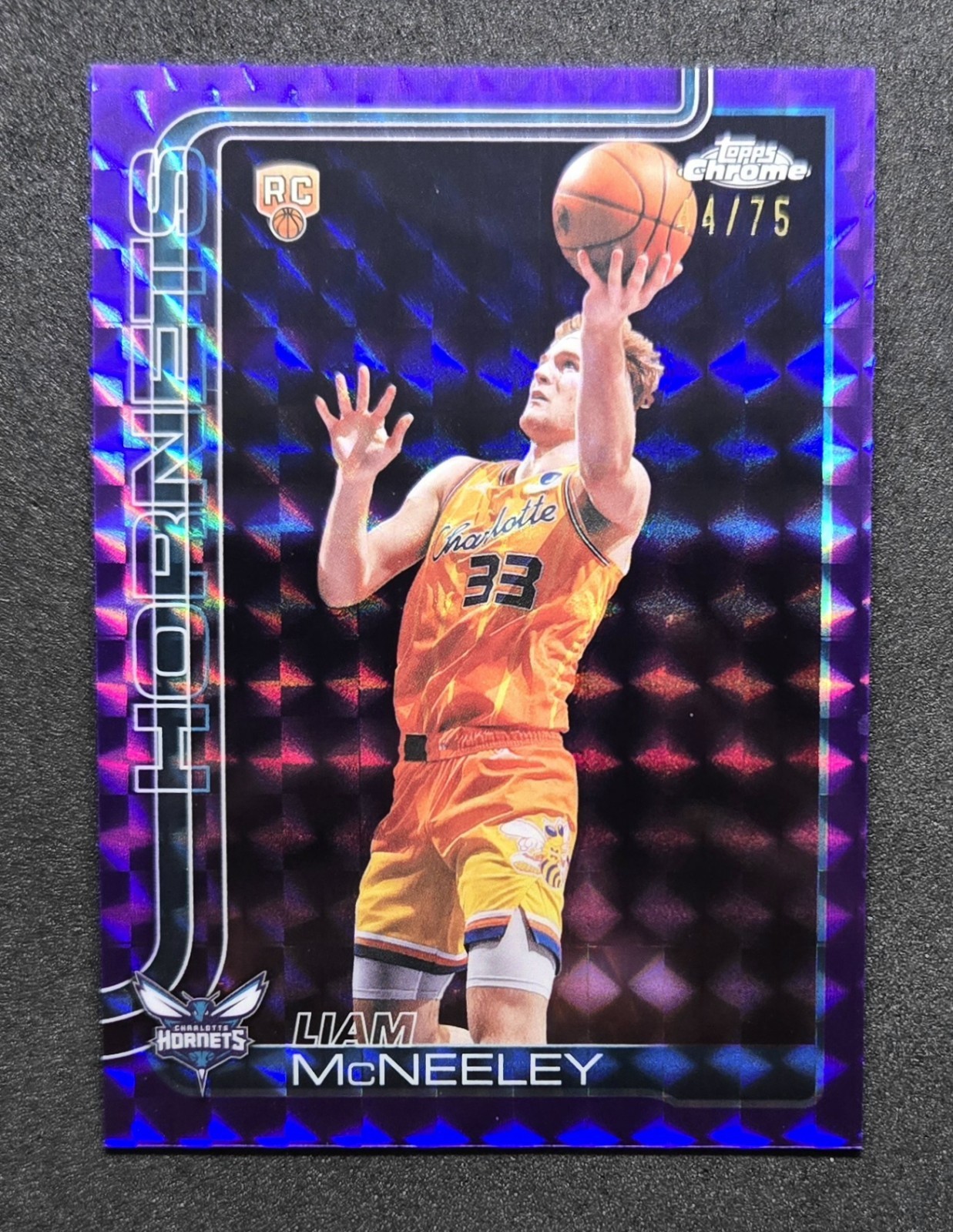 Liam McNeeley 2025-26 Topps Chrome Update Purple Geometric /75 Rookie #179 READ*