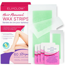 60 PCS Wax Strips Hair Removal - 40 Body 20 Facial