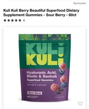 Kuli Kuli Superfood Gummies Berry Beautiful, Sour Berry, 60 Ct